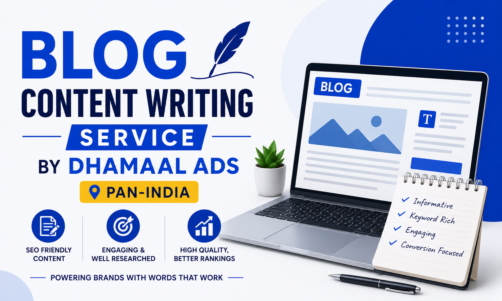 Blog Content Writing Service by Dhamaal Ads