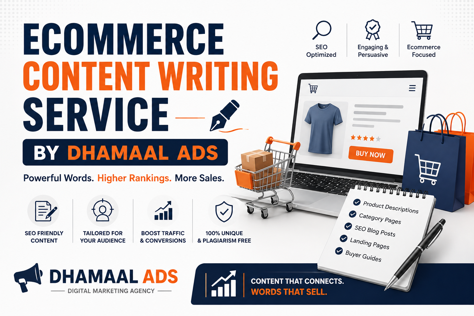 Ecommerce Content Writing Service by Dhamaal Ads