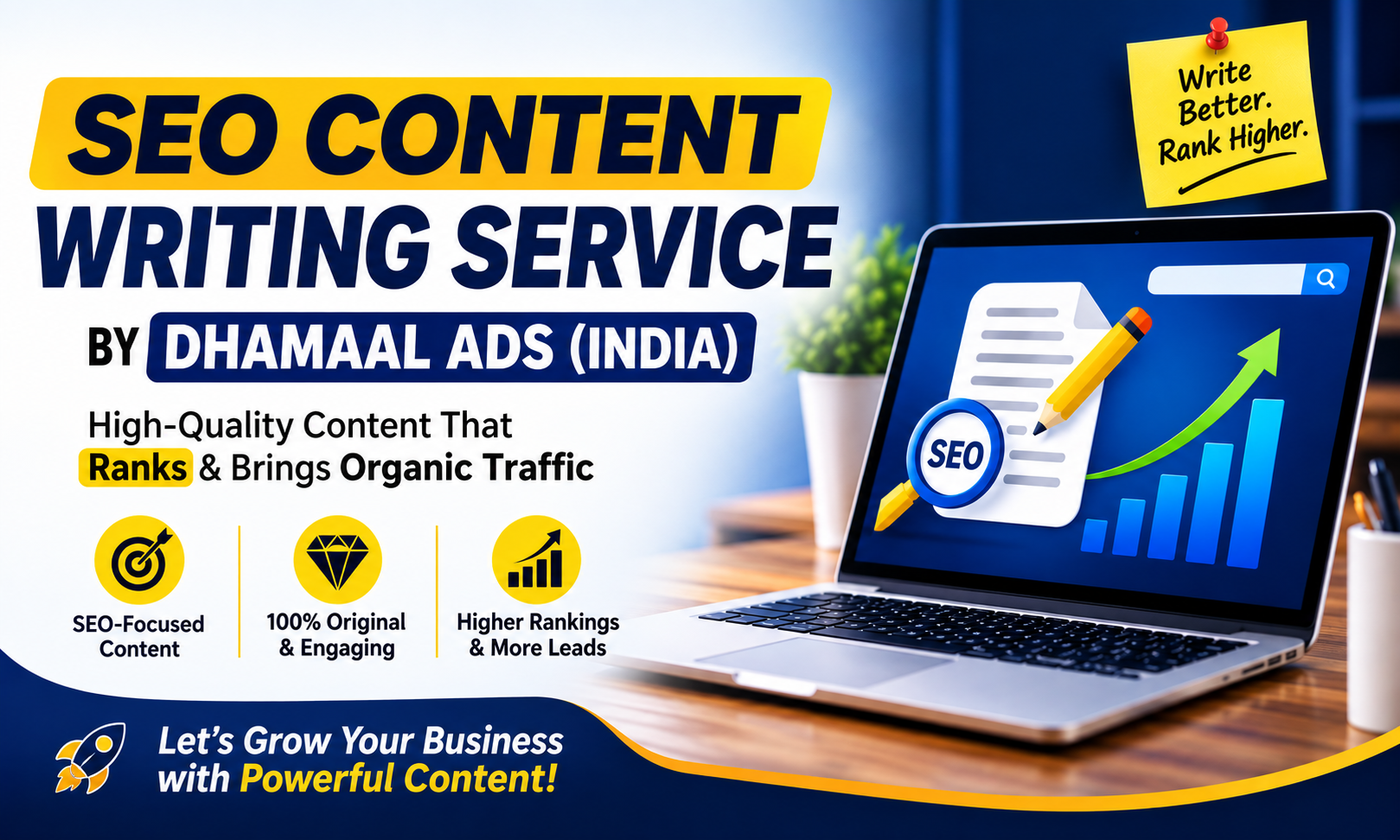 SEO Content Writing Service by Dhamaal Ads (India) 2026