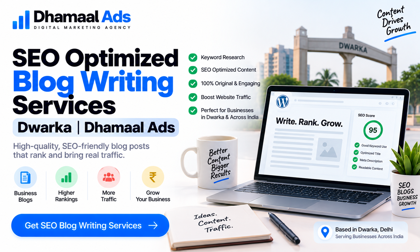 SEO Optimized Blog Writing Services Dwarka