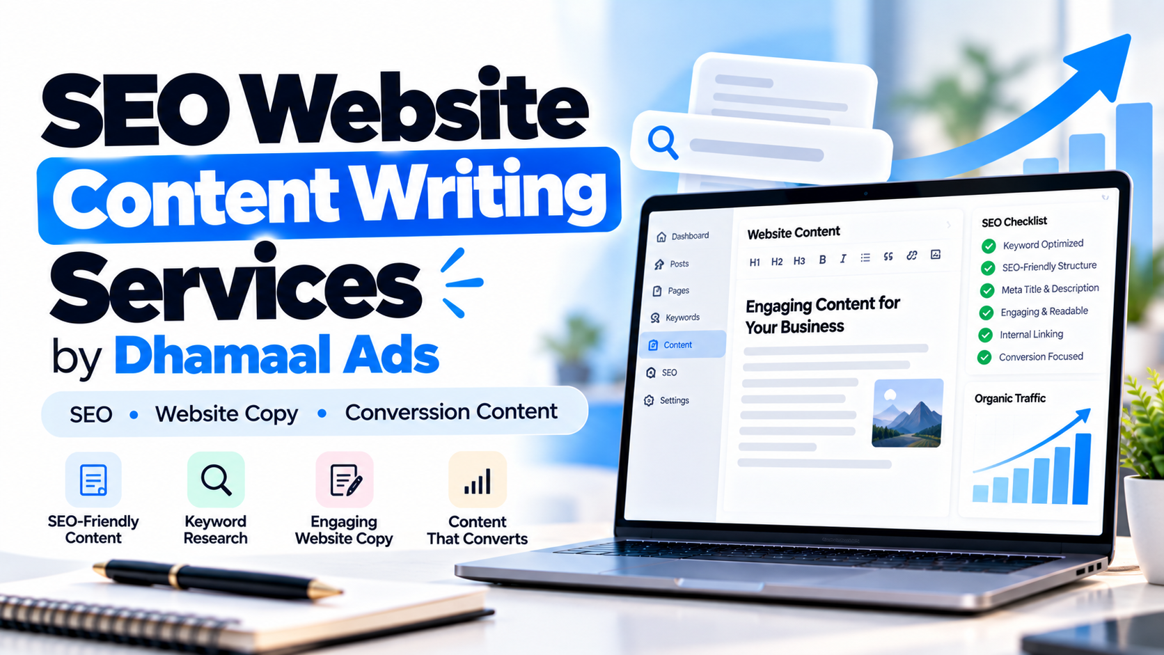 SEO Website Content Writing Services by Dhamaal Ads